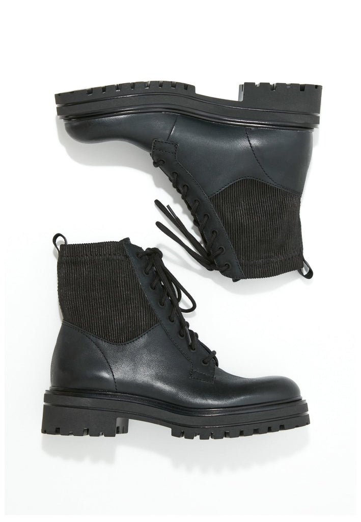 Inuovo Stiefelette Leder/Textil Schwarz - surf4shoes