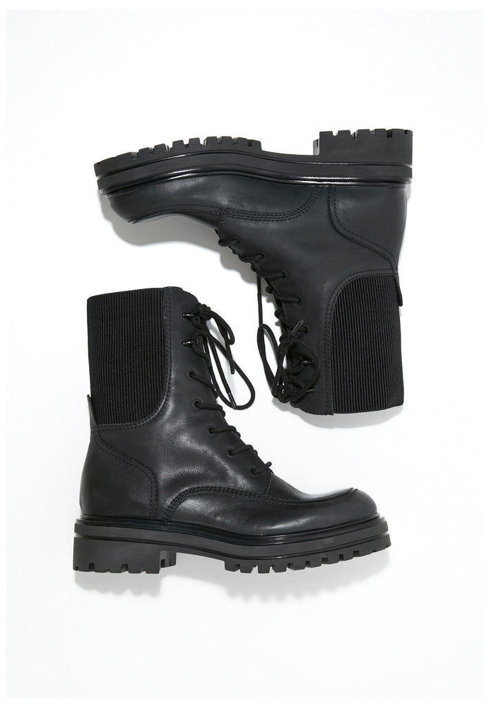 Inuovo Stiefelette Leder/Textil Schwarz - surf4shoes