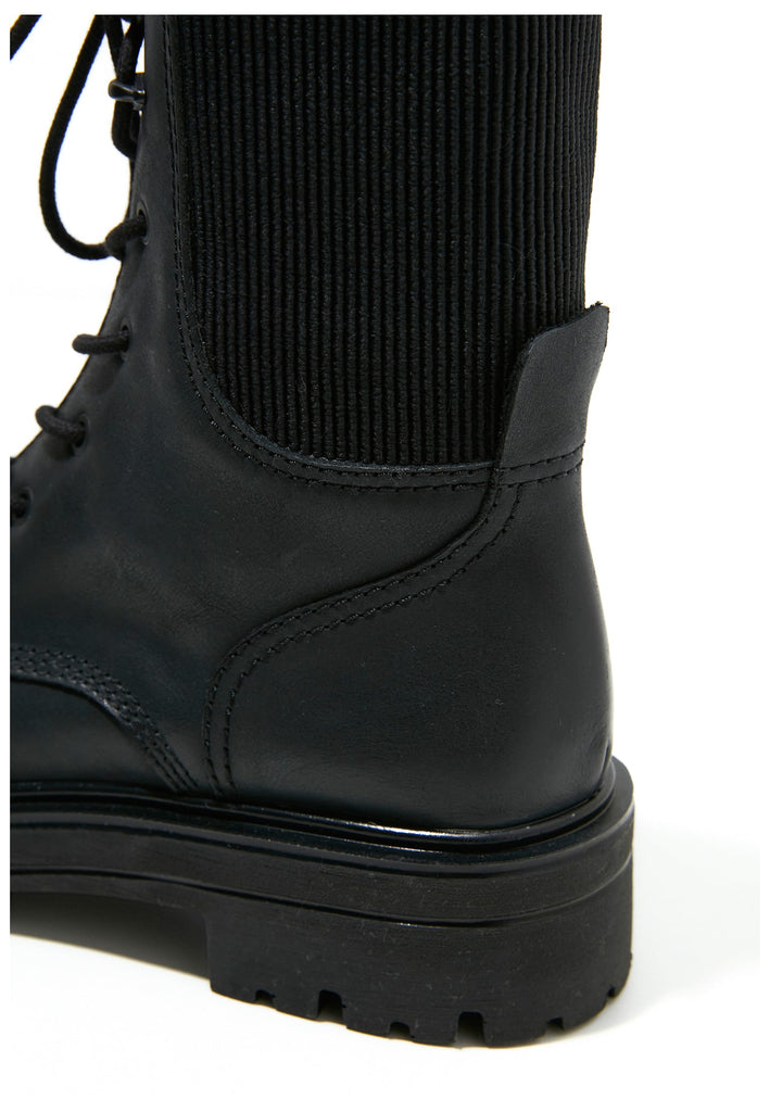 Inuovo Stiefelette Leder/Textil Schwarz - surf4shoes