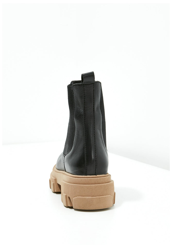 Inuovo Stiefelette Leder/Textil Schwarz/Beige - surf4shoes