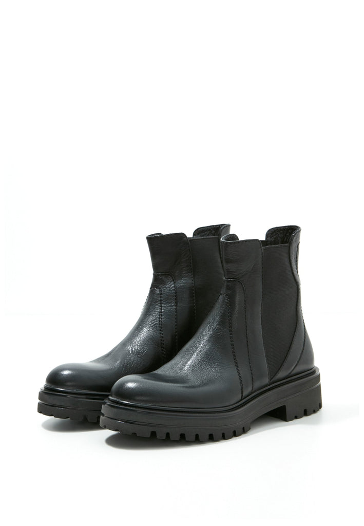 Inuovo Stiefelette Leder/Textil Schwarz - surf4shoes