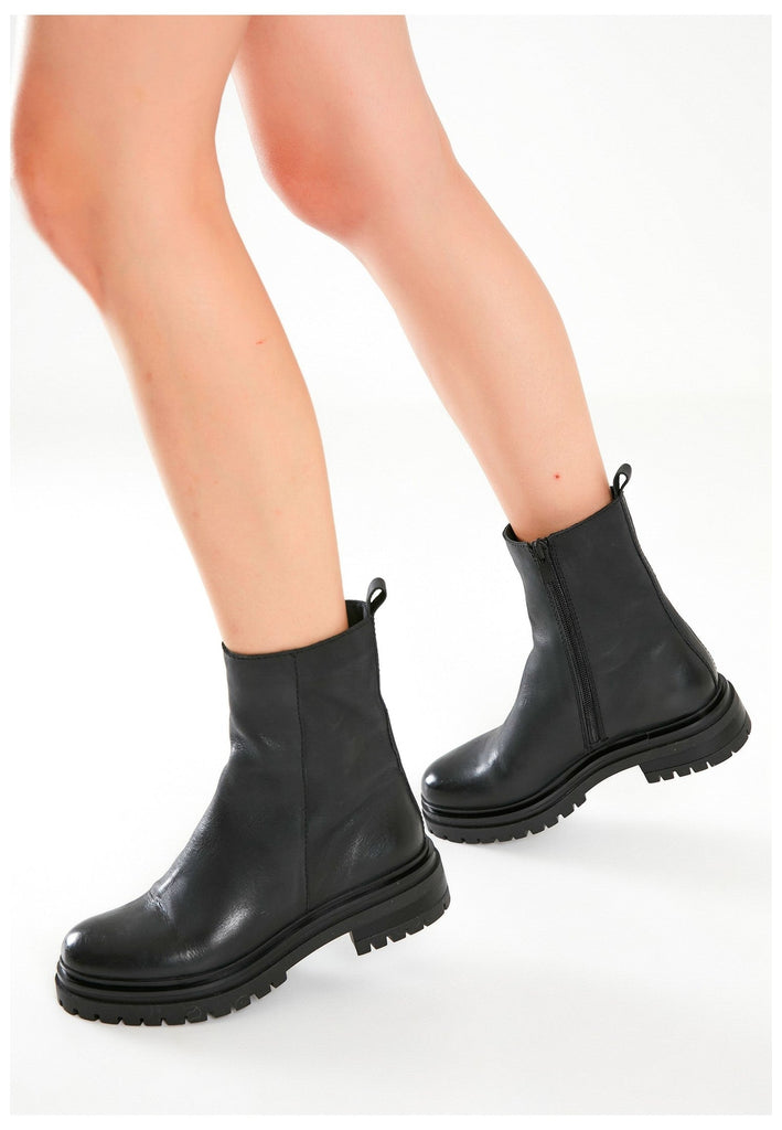 Inuovo Stiefelette Leder/Textil Dunkelbraun - surf4shoes