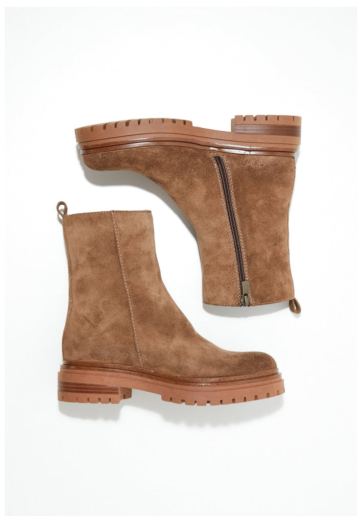 Inuovo Stiefelette Veloursleder Mittelbraun - surf4shoes