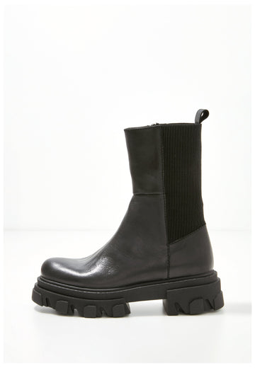 Inuovo Stiefel Leder/Textil Schwarz - surf4shoes