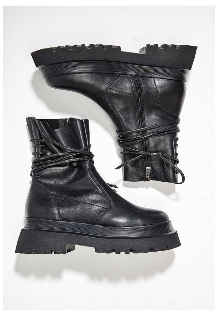 Inuovo Stiefelette Leder Schwarz - surf4shoes