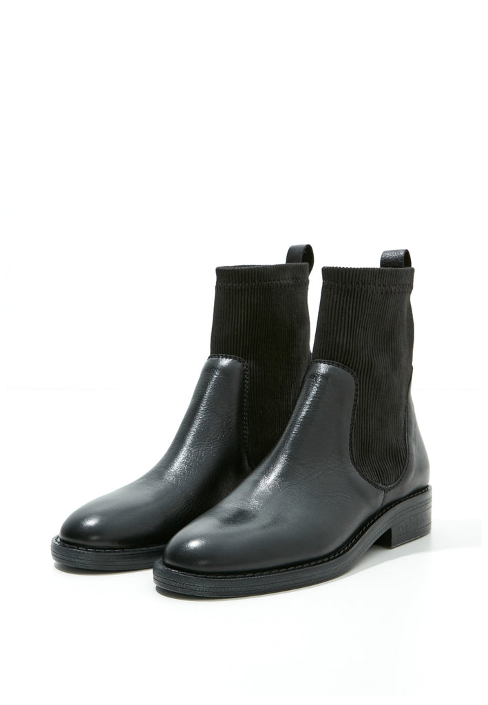 Inuovo Stiefelette Leder/Textil Schwarz - surf4shoes