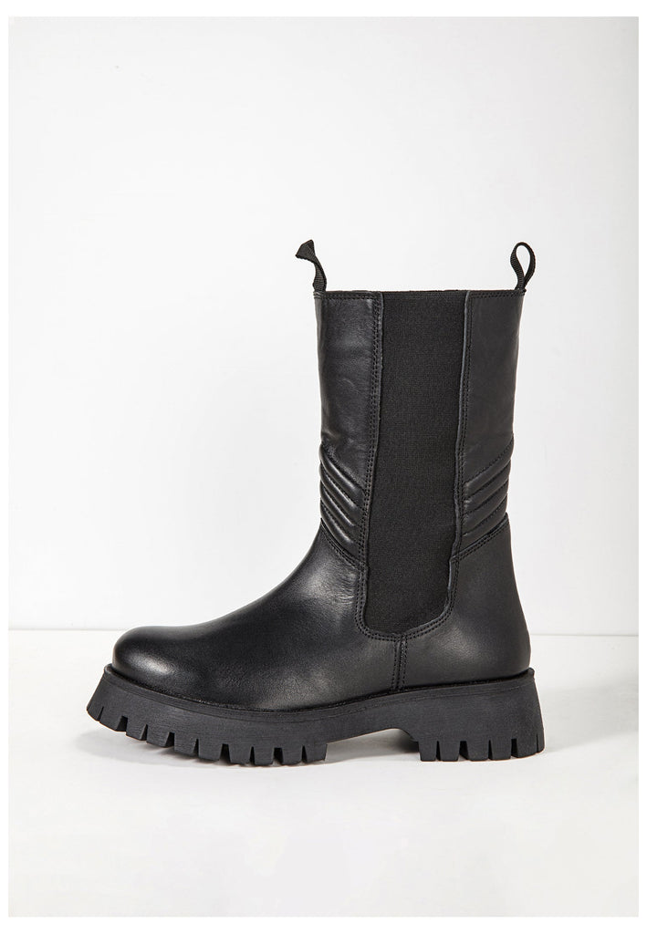 Inuovo Stiefel Leder/Textil Schwarz - surf4shoes