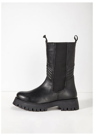 Inuovo Stiefel Leder/Textil Schwarz - surf4shoes