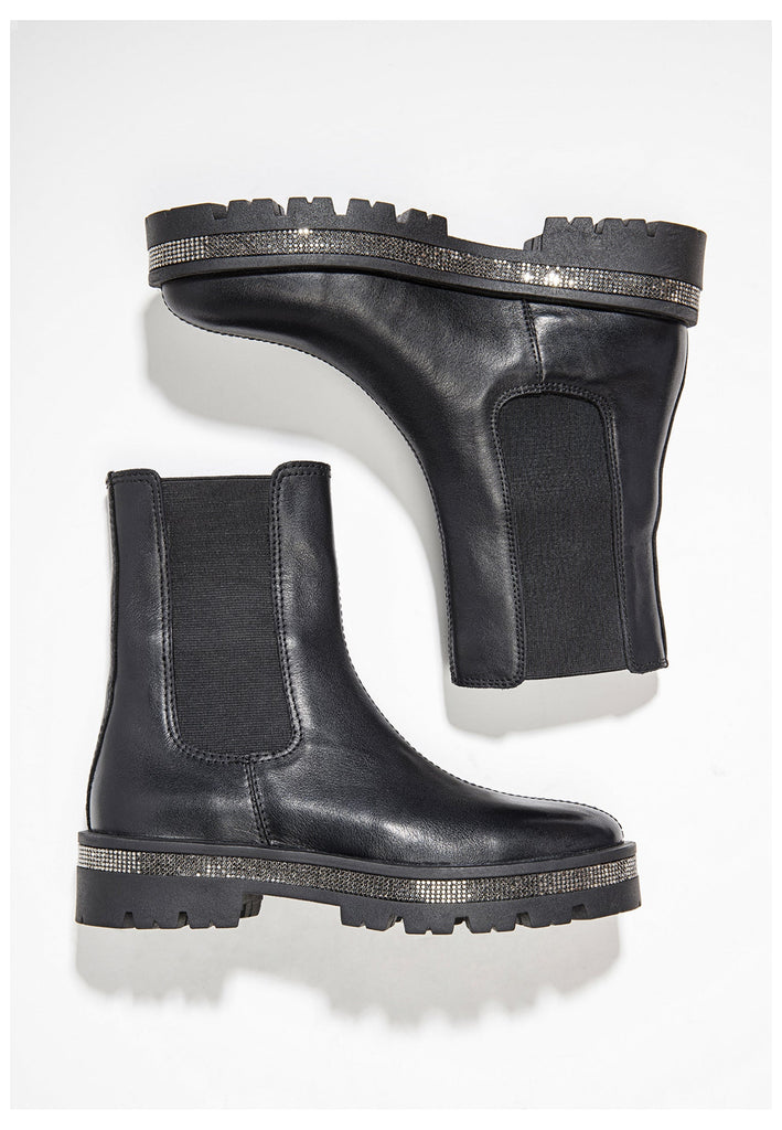 Inuovo Stiefelette Leder/Textil Schwarz - surf4shoes