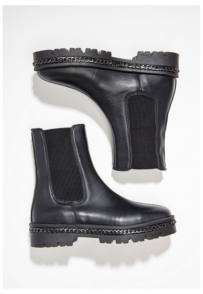 Inuovo Stiefelette Leder/Textil Schwarz - surf4shoes