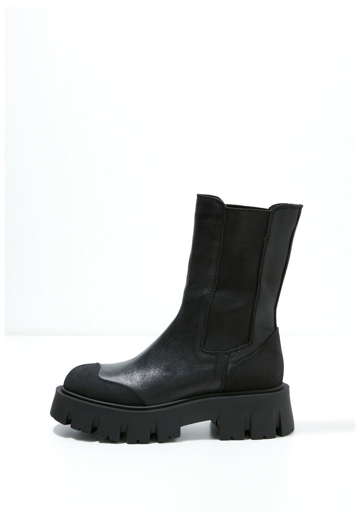 Inuovo Stiefel Leder/Textil Schwarz - surf4shoes