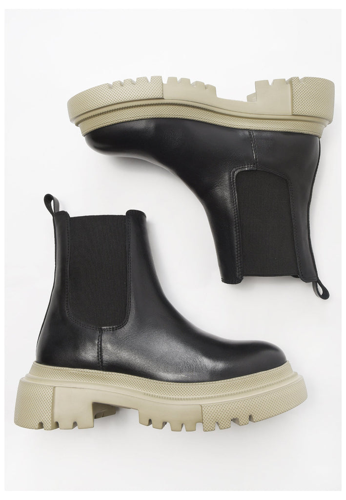 Inuovo Stiefelette Leder Schwarz/Beige - surf4shoes