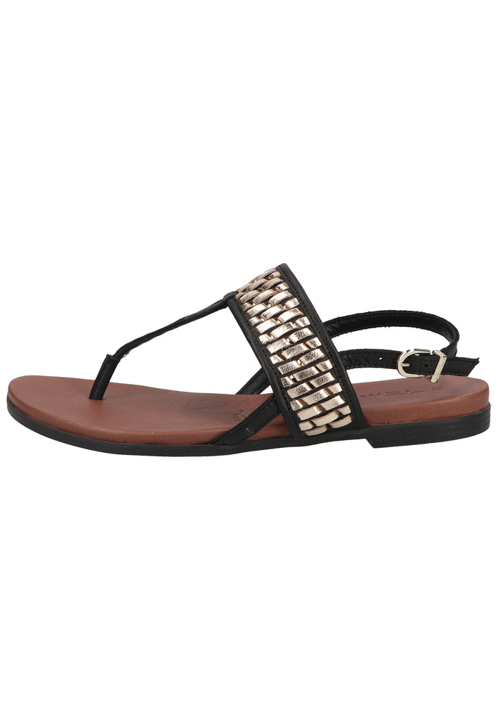 Tamaris Zehensteg Leder Schwarz - surf4shoes