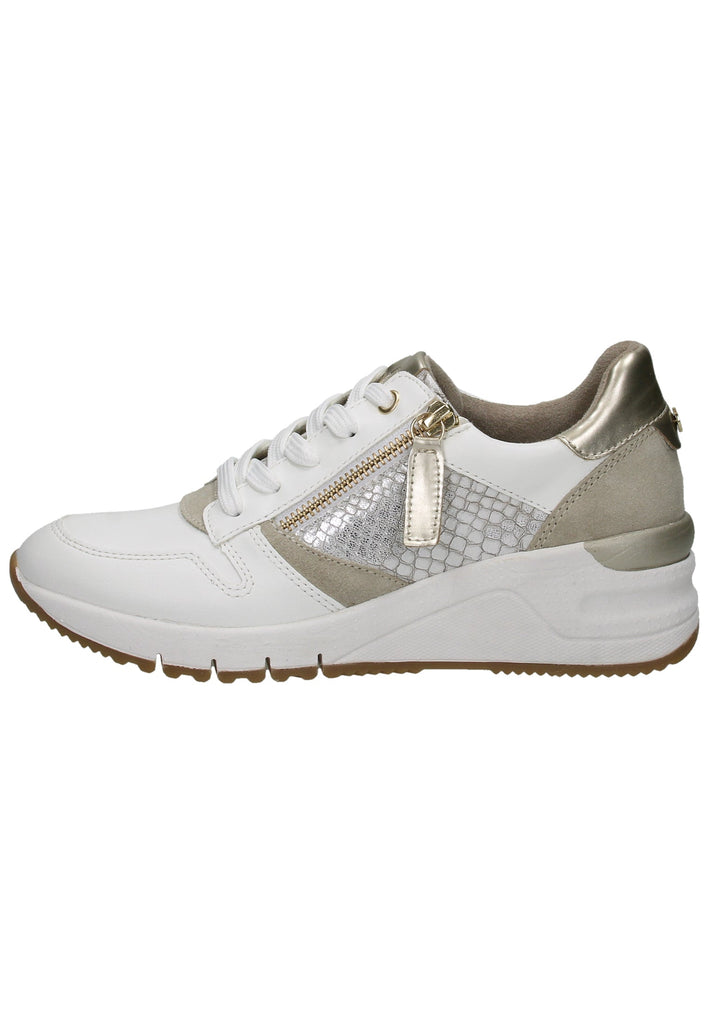 Tamaris Sneaker Leder/Textil Weiß/Gold - surf4shoes