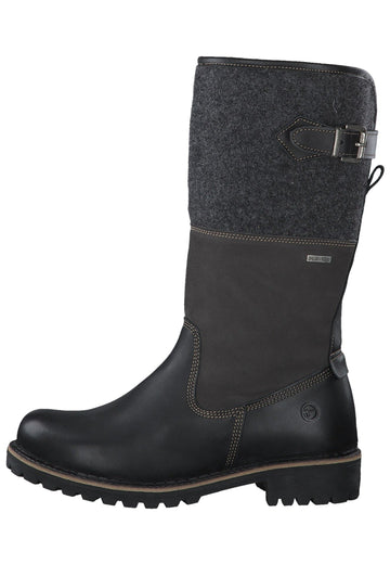 Tamaris Stiefel Leder/Textil Schwarz - surf4shoes