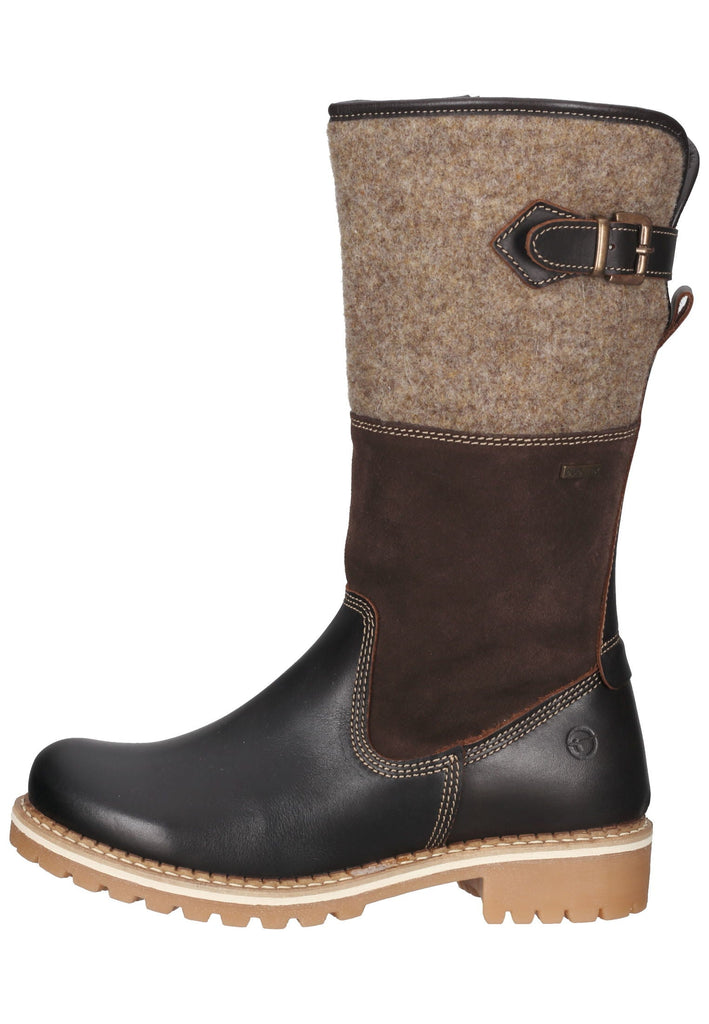 Tamaris Stiefel Leder/Textil Braun Warmfutter - surf4shoes