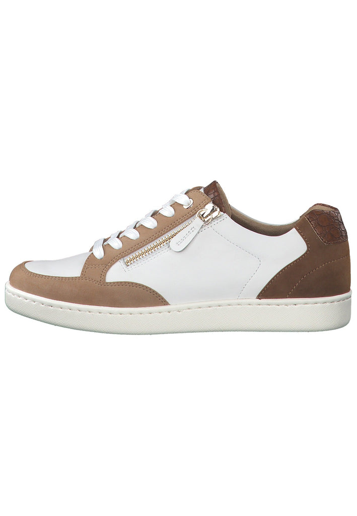 Tamaris Sneaker Leder/Synthetik Weiß/Braun - surf4shoes