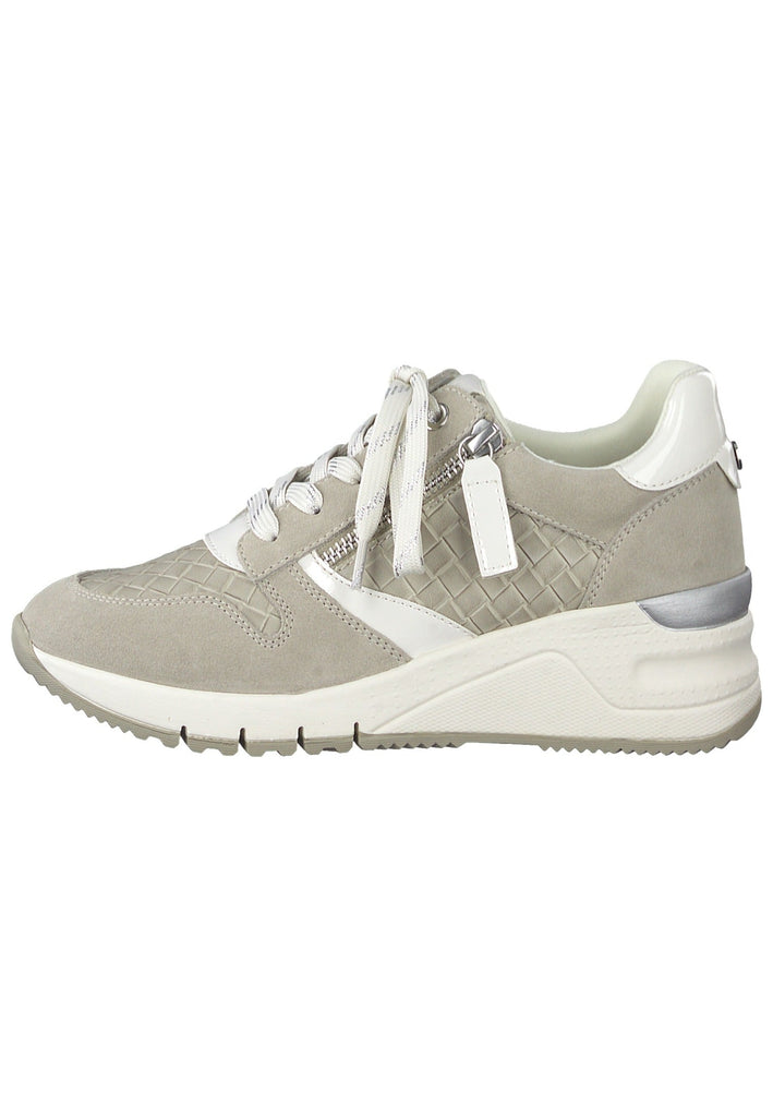 Tamaris Sneaker Leder/Synthetik Hellgrau/Weiß - surf4shoes