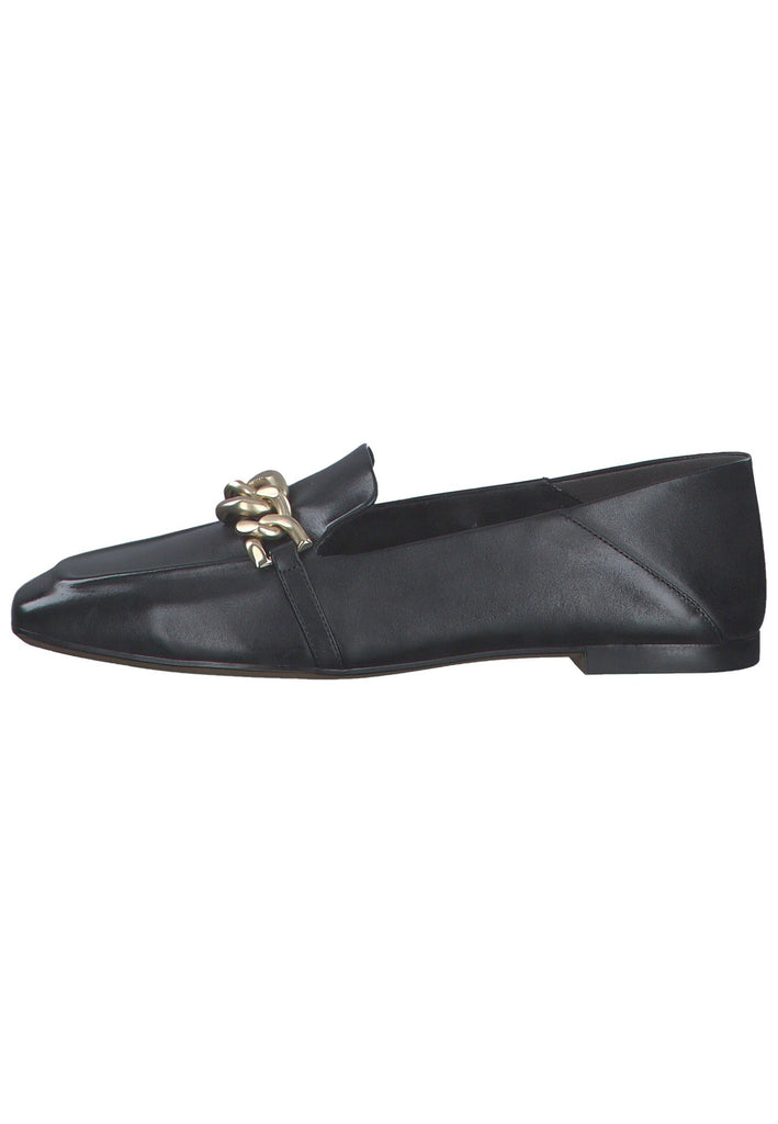 Tamaris Slipper Leder Schwarz/Gold - surf4shoes