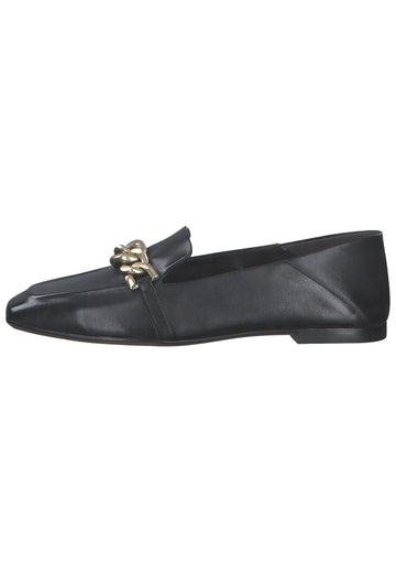 Tamaris Slipper Leder Schwarz/Gold - surf4shoes