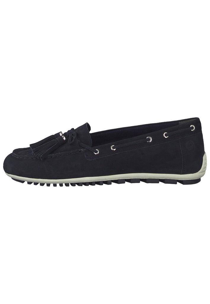Tamaris Mokassin Nubukleder Navy - surf4shoes