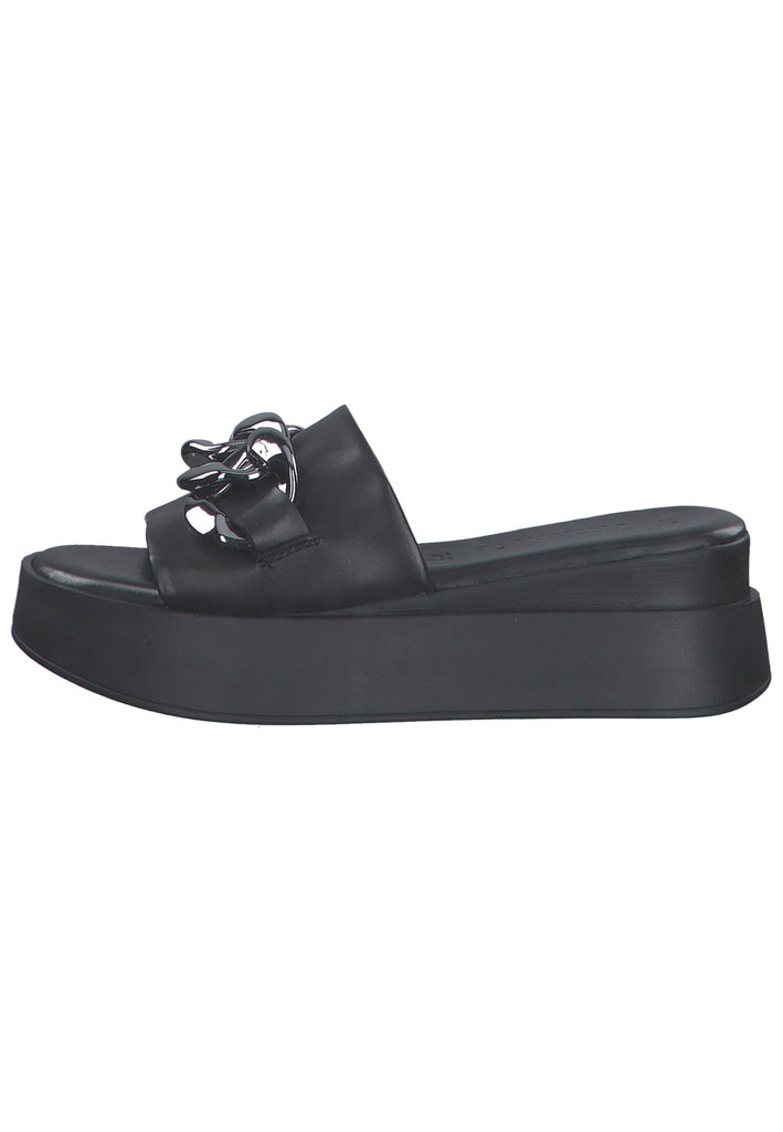 Tamaris Pantoletten Leder Schwarz/Silber - surf4shoes