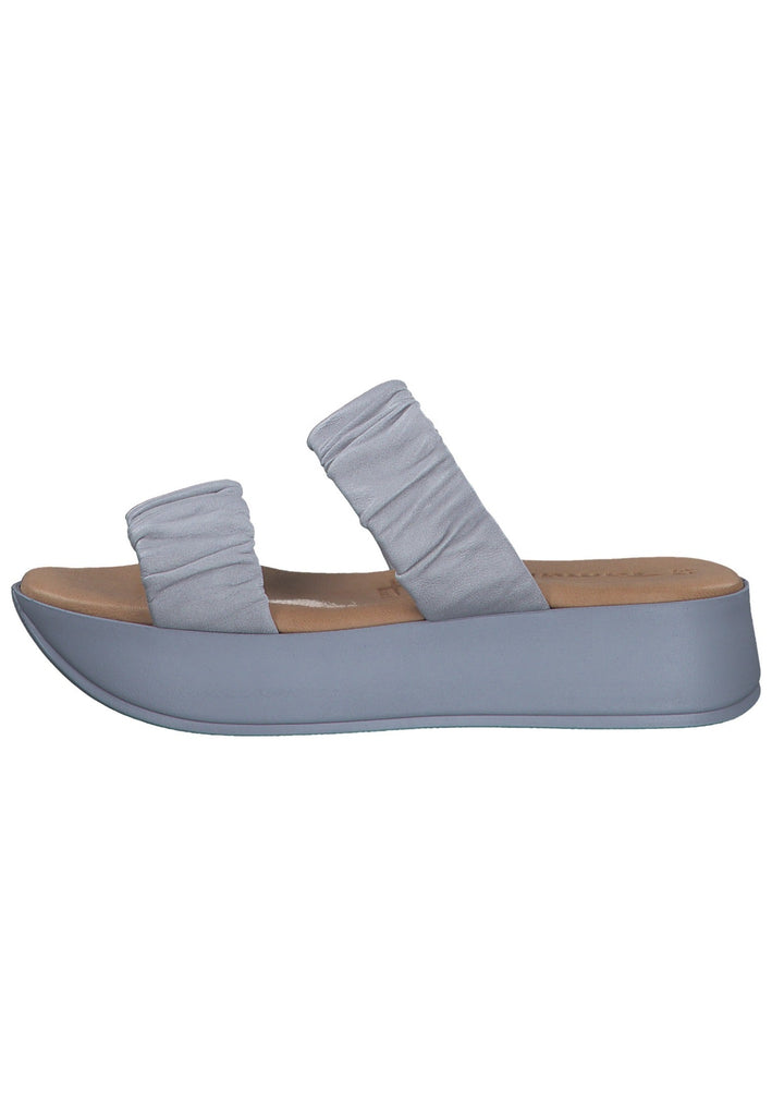 Tamaris Pantoletten Leder Hellblau - surf4shoes