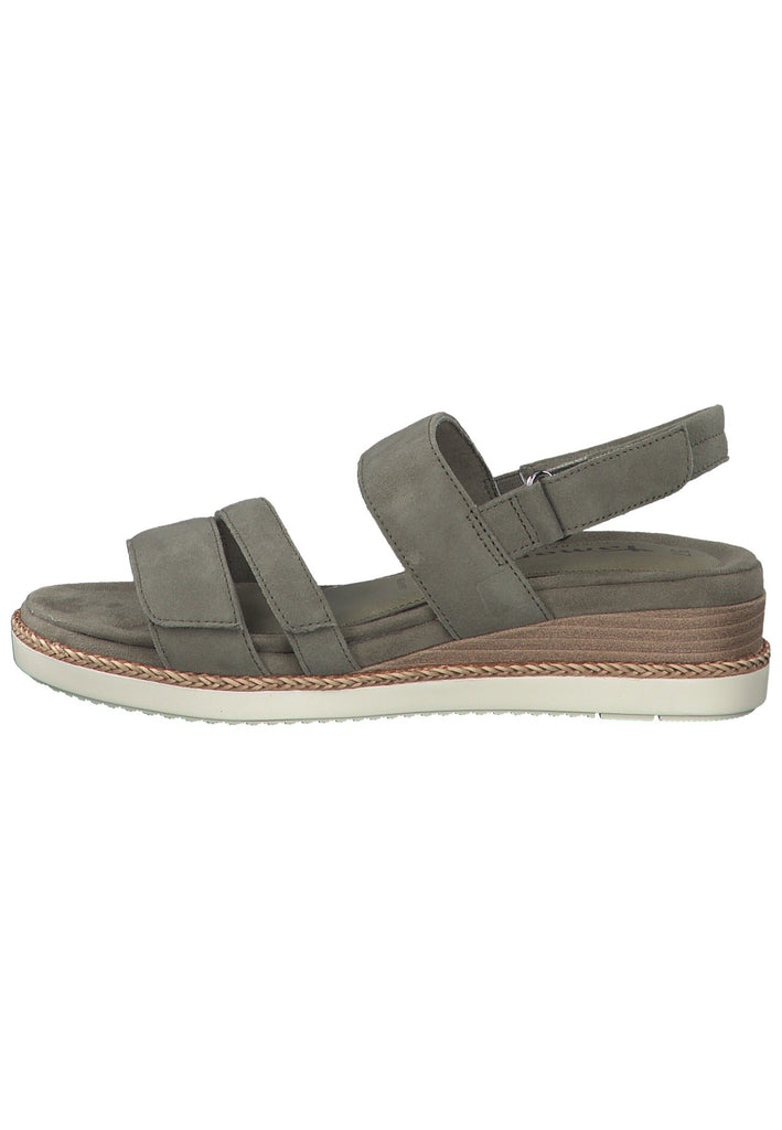 Tamaris Sandalen Veloursleder Dunkelgrün - surf4shoes