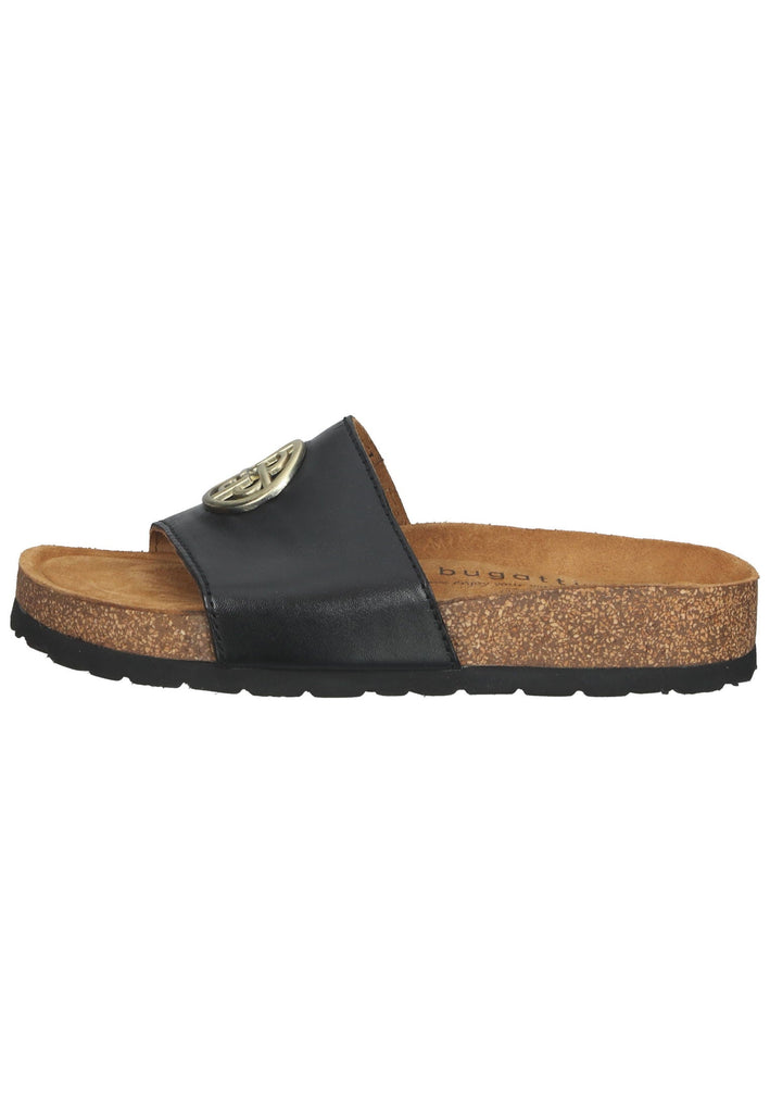 Bugatti Pantoletten Leder Schwarz - surf4shoes