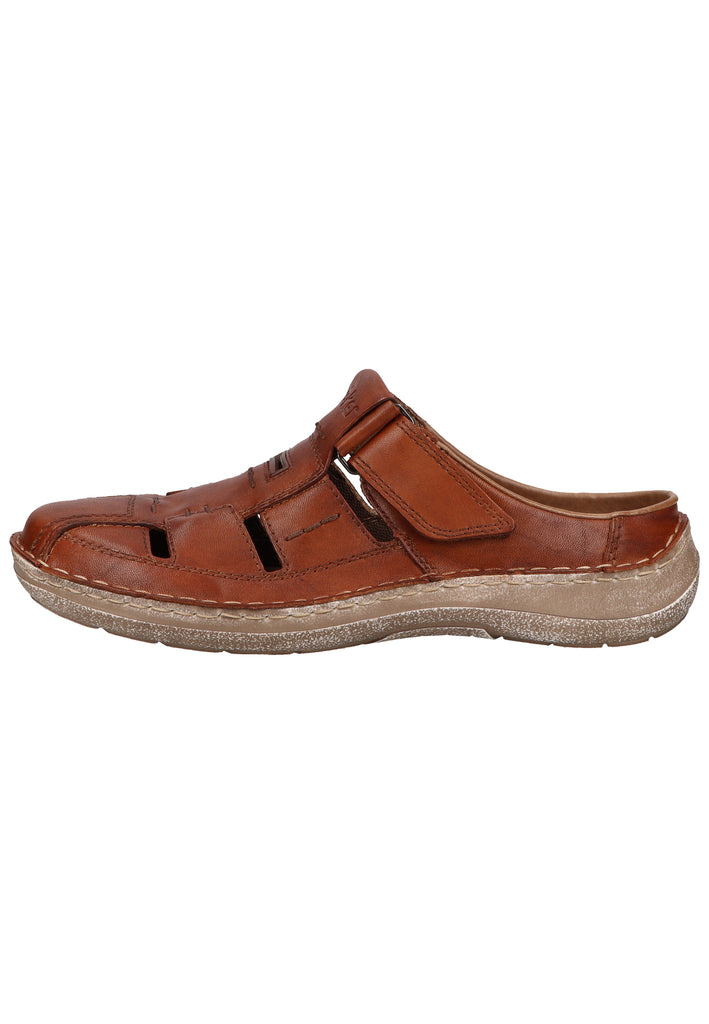 Rieker Pantoletten Leder Braun - surf4shoes