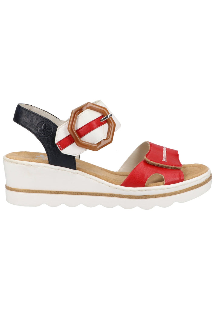 Rieker Sandalen Lederimitat Rot - surf4shoes