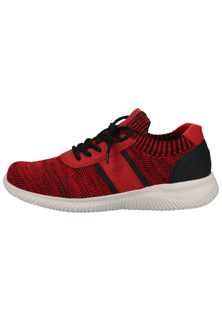 Rieker Sneaker Lederimitat Rot/Schwarz - surf4shoes