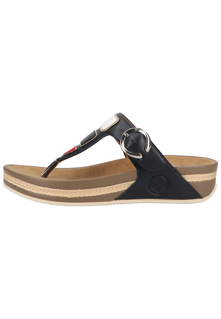 Rieker Zehensteg Lederimitat Ozean - surf4shoes