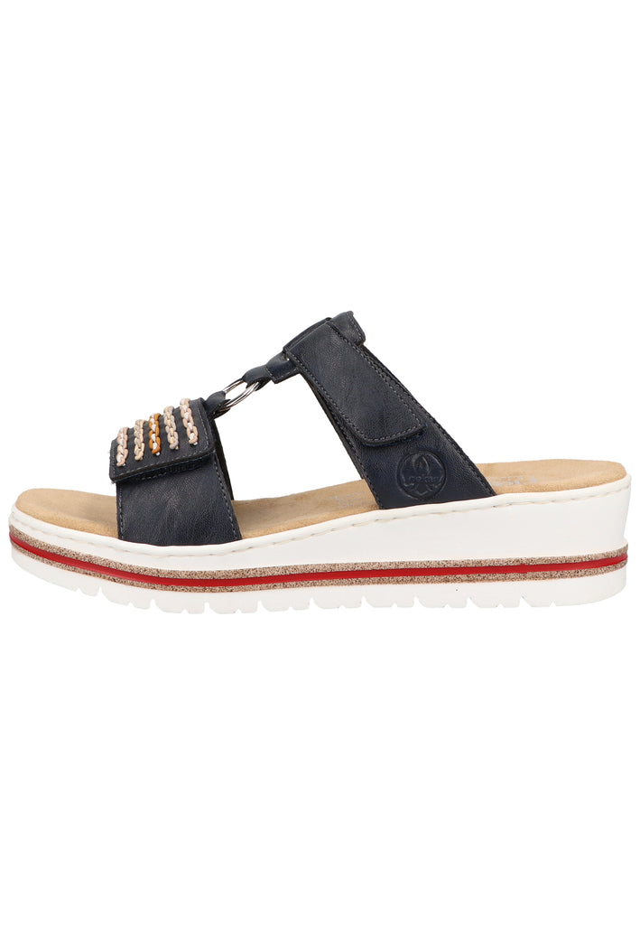 Rieker Pantoletten Lederimitat Pazifik - surf4shoes
