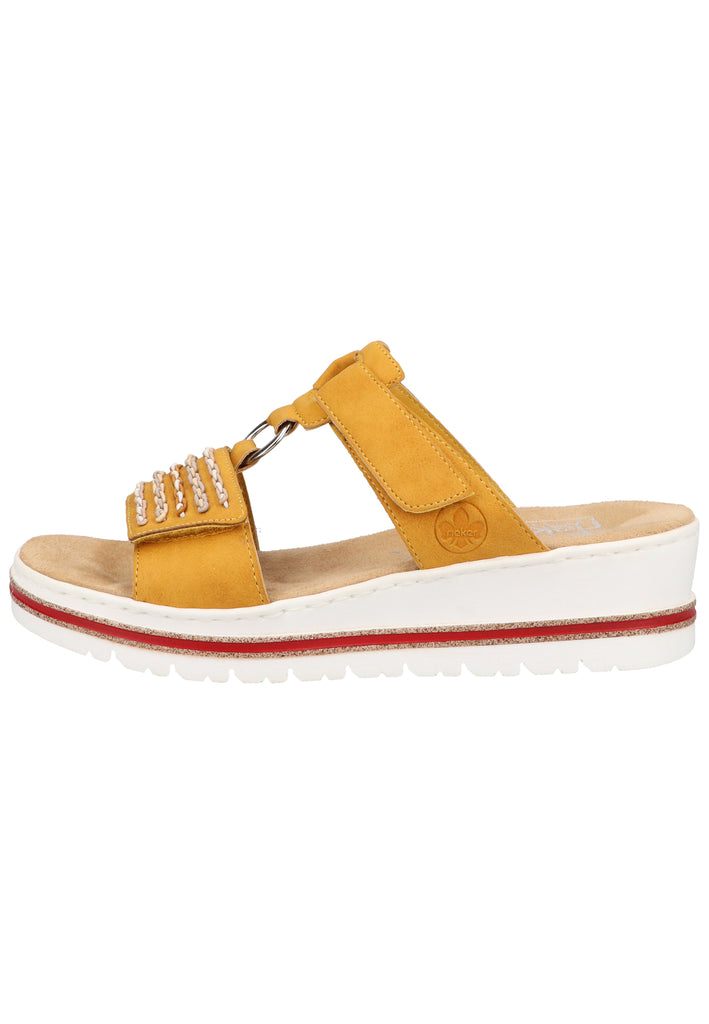 Rieker Pantoletten Lederimitat Gelb - surf4shoes