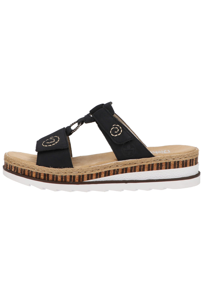 Rieker Pantoletten Lederimitat Pazifik - surf4shoes