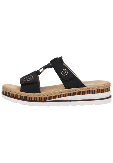 Rieker Pantoletten Lederimitat Pazifik - surf4shoes