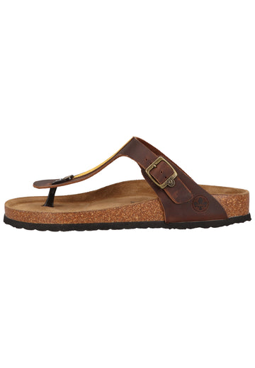 Rieker Zehensteg Leder Schoko - surf4shoes