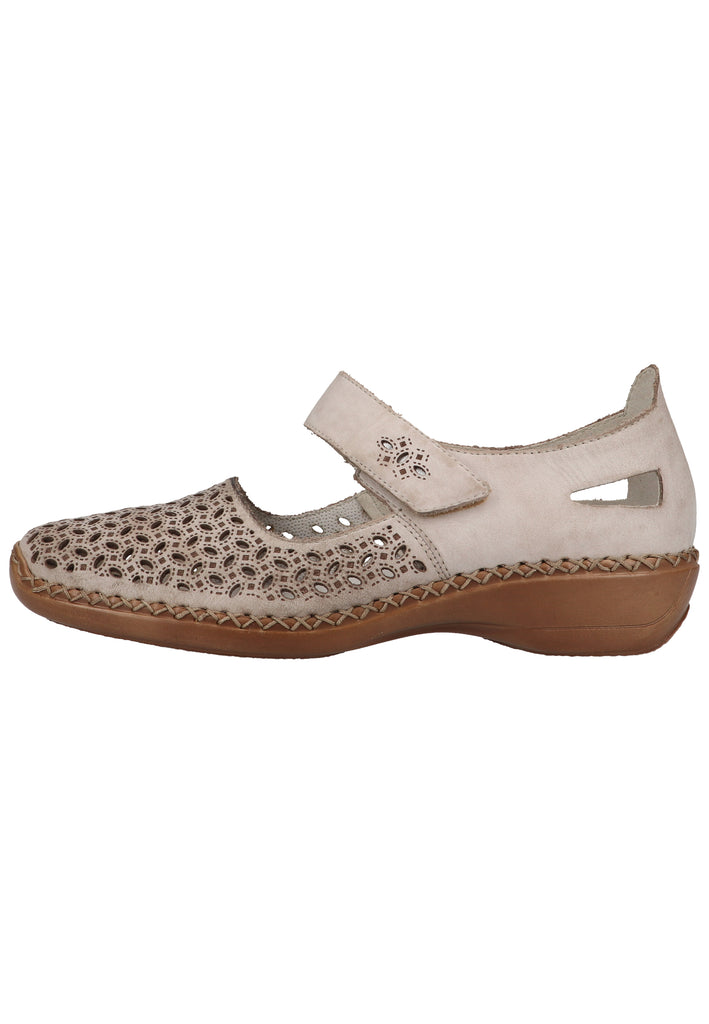 Rieker Pumps Leder Beige/Silber - surf4shoes