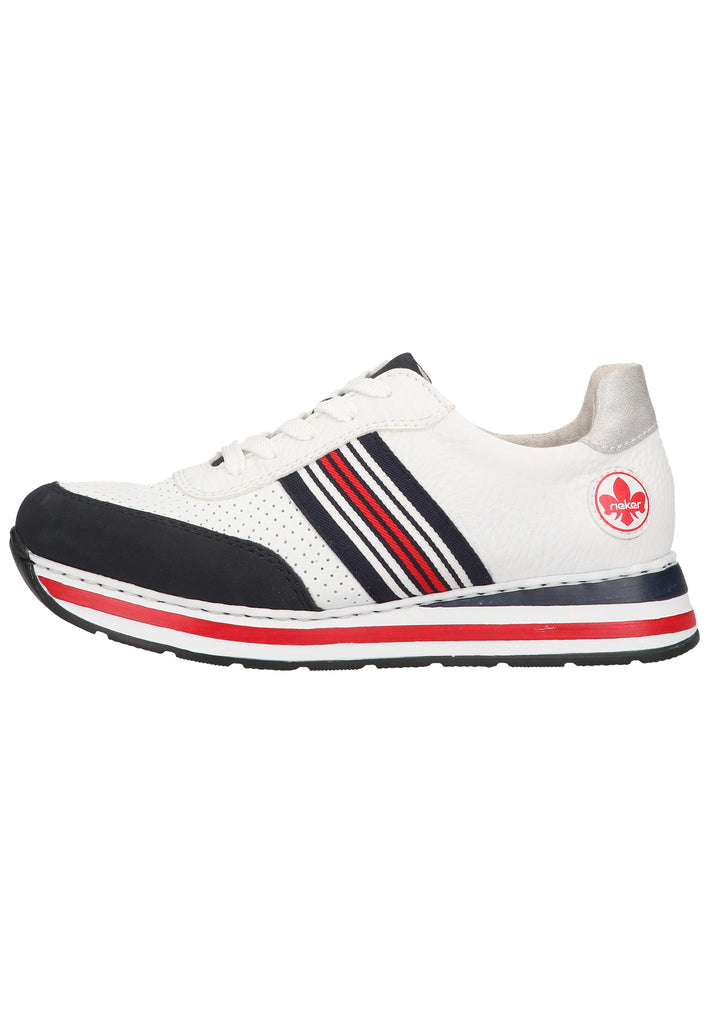 Rieker Sneaker Lederimitat/Textil Blau/Weiß - surf4shoes