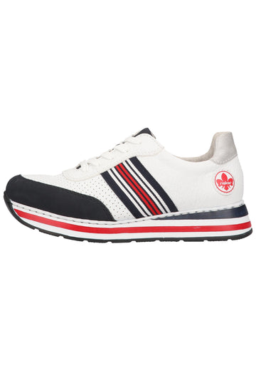 Rieker Sneaker Lederimitat/Textil Blau/Weiß - surf4shoes