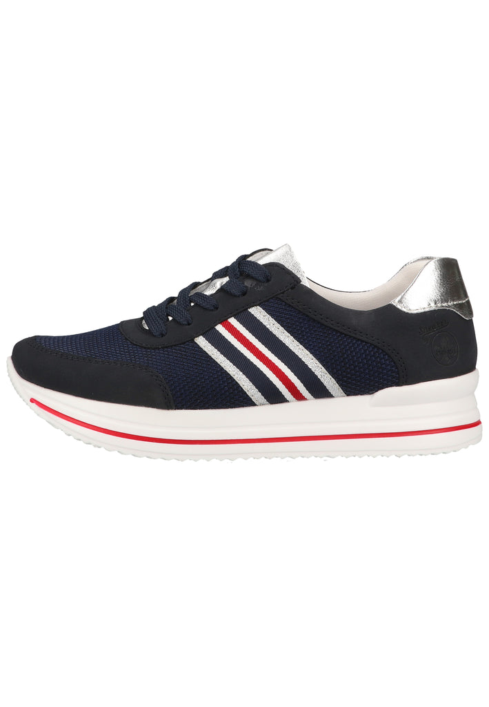 Rieker Sneaker Lederimitat/Textil Blau/Silber - surf4shoes