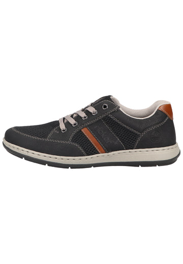 Rieker Sneaker Lederimitat Schwarz/Blau - surf4shoes