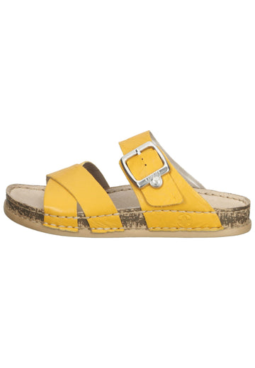 Rieker Pantoletten Leder Gelb - surf4shoes