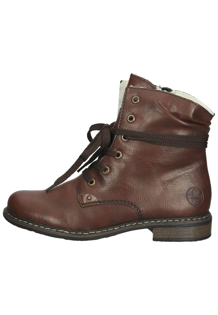 Rieker Stiefelette Lederimitat Braun Warmfutter - surf4shoes