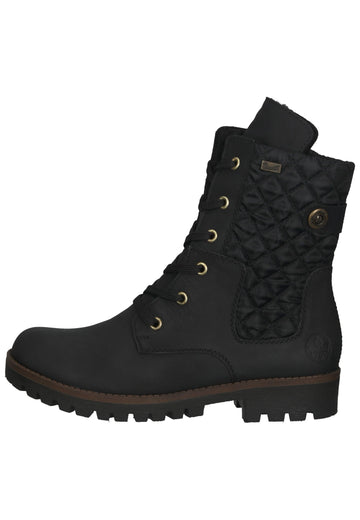 Rieker Stiefelette Leder/Textil Schwarz Warmfutter - surf4shoes