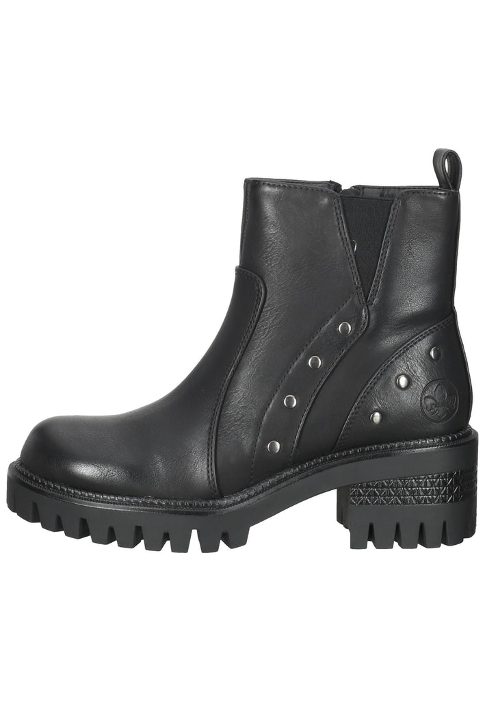 Rieker Stiefelette Lederimitat Schwarz - surf4shoes