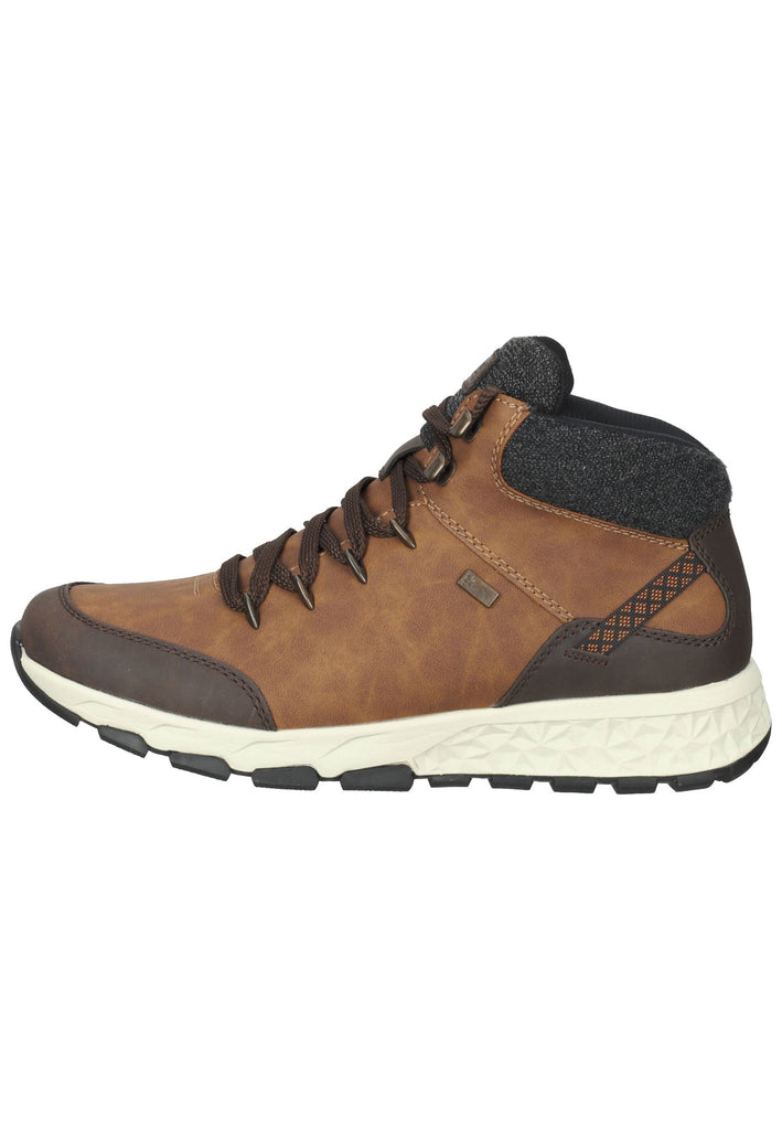 Rieker Stiefelette Lederimitat/Textil Braun/Grau - surf4shoes