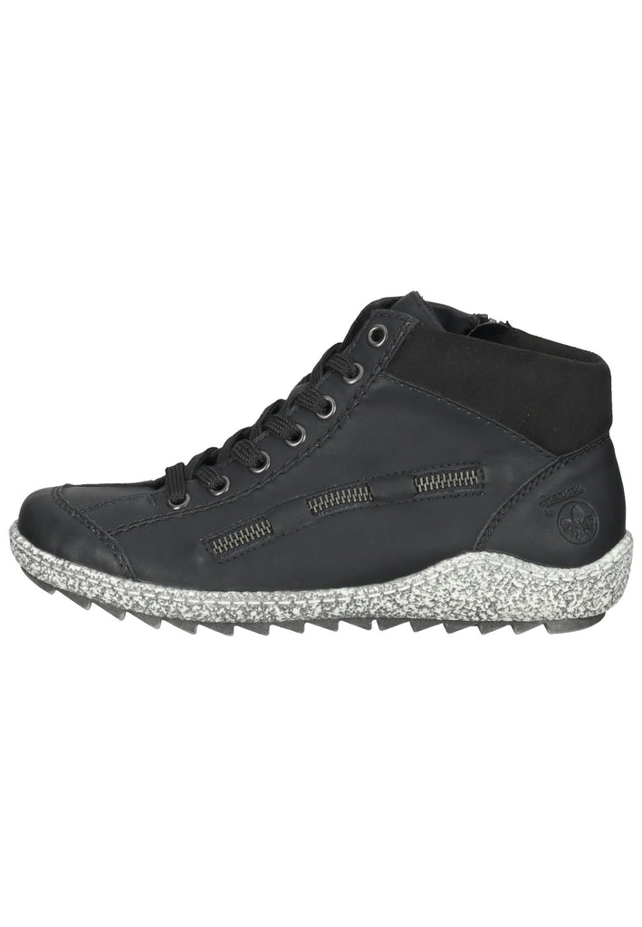 Rieker Stiefelette Lederimitat Schwarz - surf4shoes