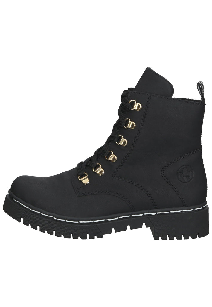Rieker Stiefelette Lederimitat Schwarz Warmfutter - surf4shoes
